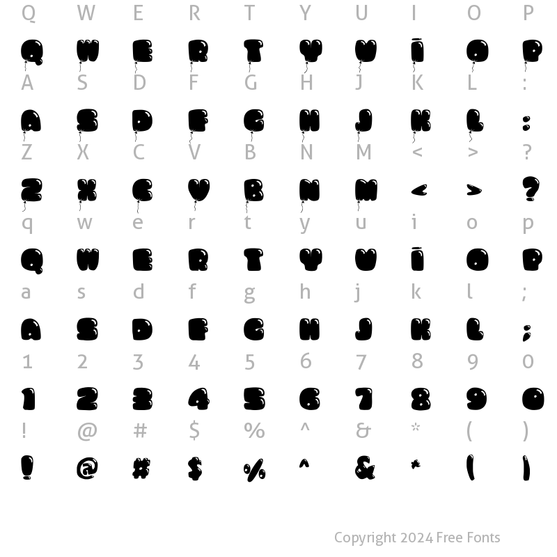 Character Map of Bumbazoid Regular