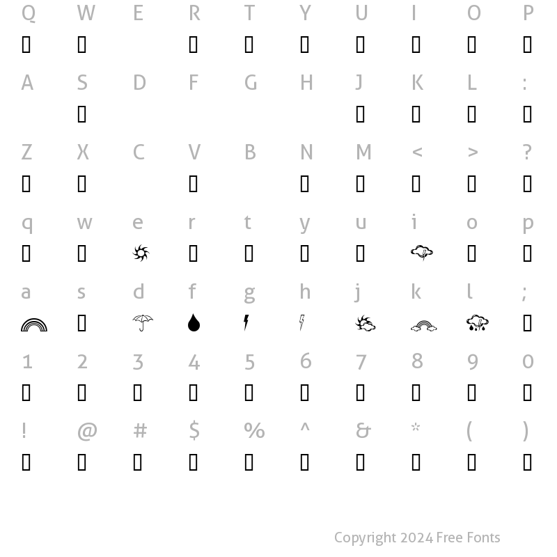 Character Map of Bumbercutes Regular