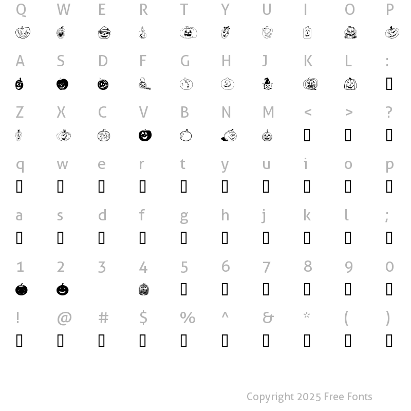 Character Map of Bumkins Regular