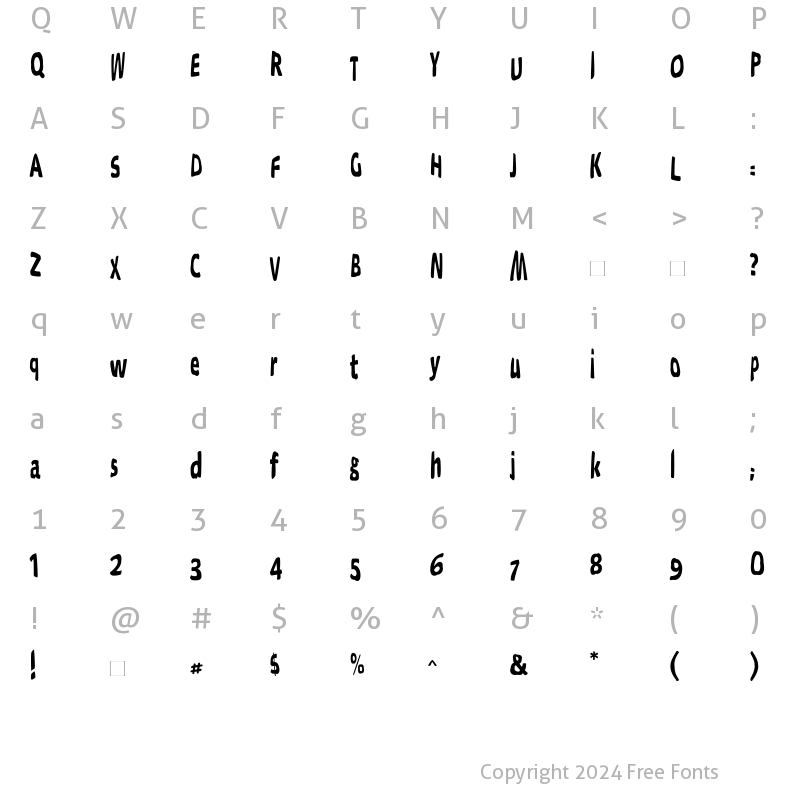 Character Map of Bumpers Medium