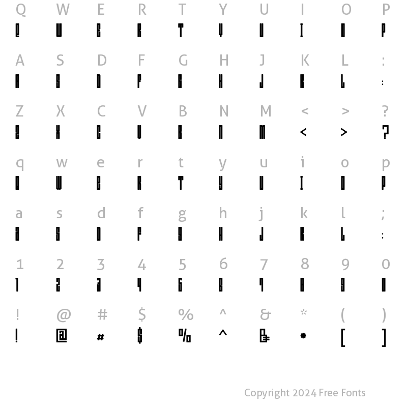 Character Map of Bumpers Regular