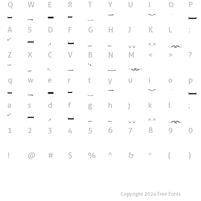 Character Map of Bunda Swash Regular