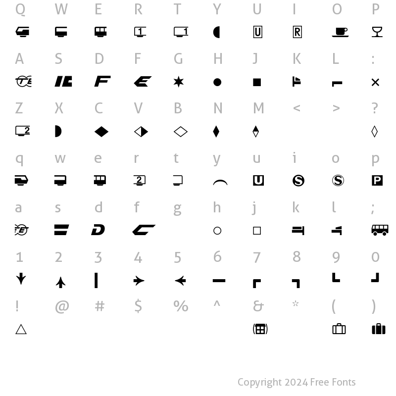 Character Map of Bundesbahn Pi 2 Regular