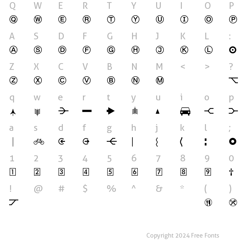 Character Map of Bundesbahn Pi 3 Regular