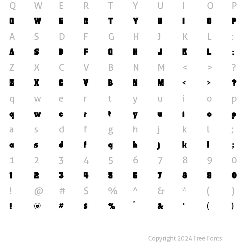 Character Map of Bunker Regular