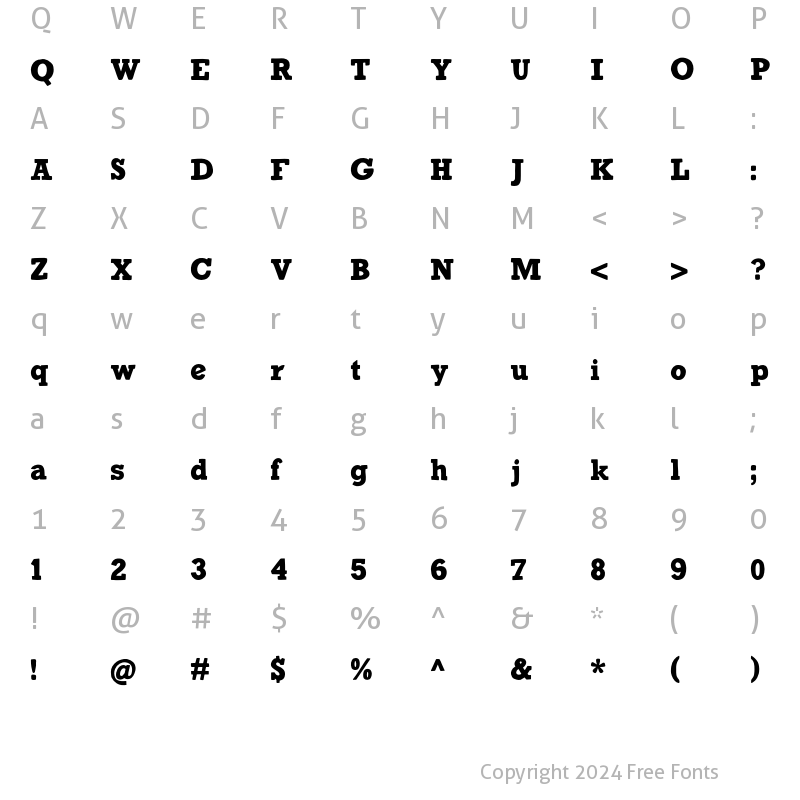 Character Map of BUNKER Regular