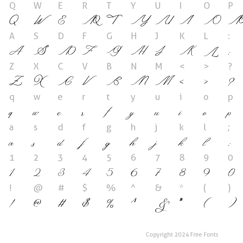 Character Map of Bunkyo Regular