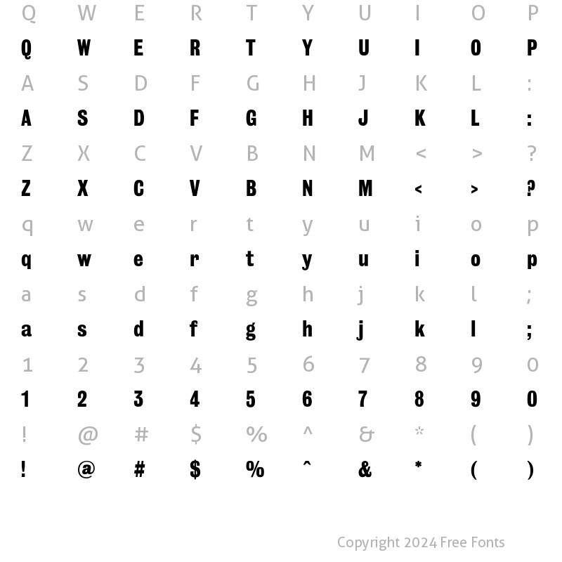 Character Map of Bureau GrotThreeSeven Regular