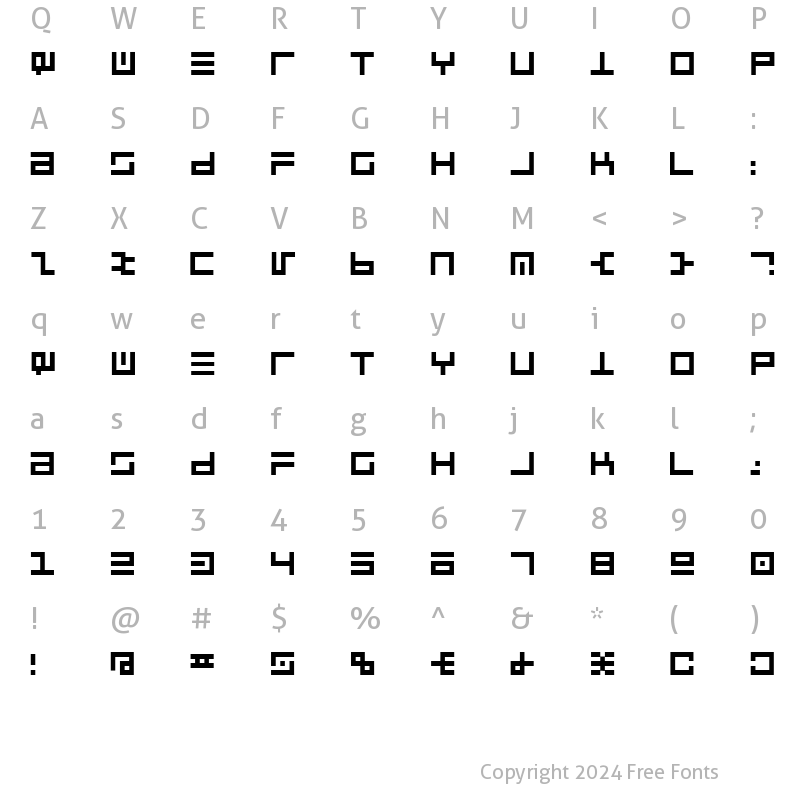 Character Map of BureaucratCapsSSK Regular