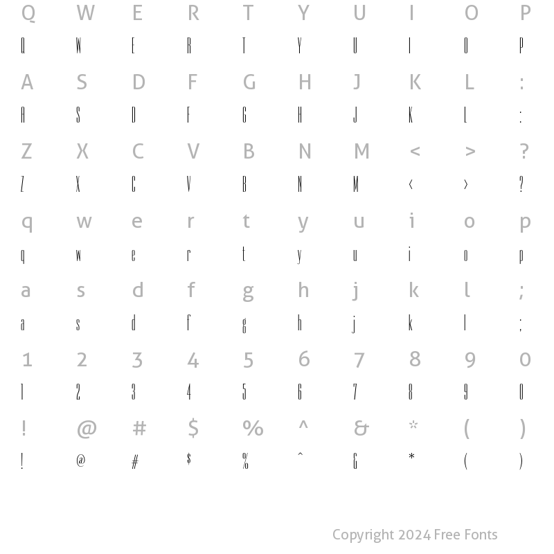 Character Map of BureauEmpire Regular