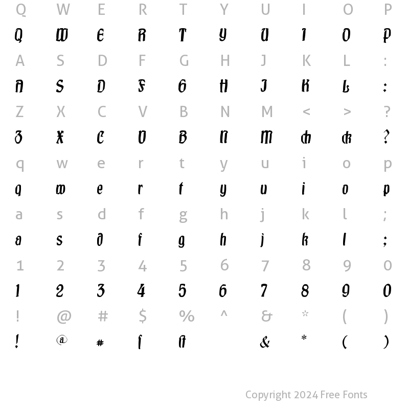 Character Map of Burgfest Regular