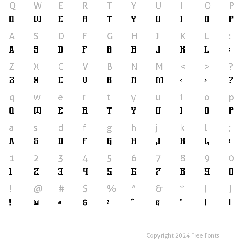 Character Map of Burgher Regular