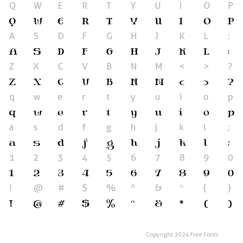 Character Map of Burgie DemiBold