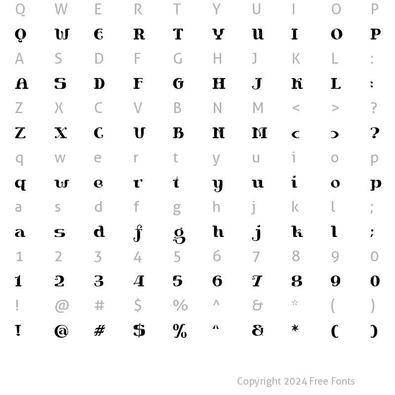 Character Map of Burgie ExtraBold