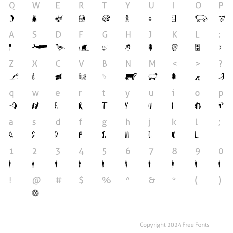 Character Map of BurieDog MountainTop Regular