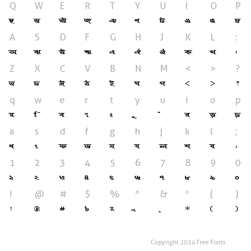 Character Map of BurigangaSushreeMJ Bold