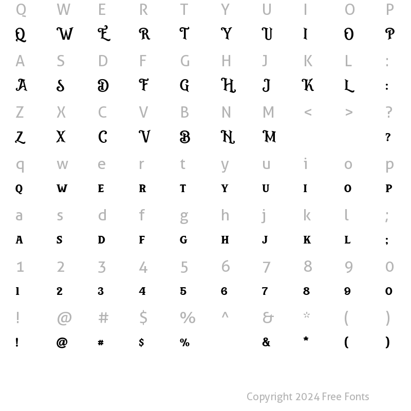 Character Map of Burmegouls Regular