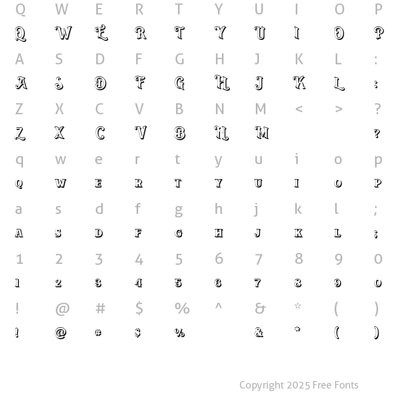 Character Map of Burmegouls shadow Regular