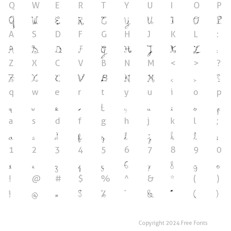 Character Map of Burning Light