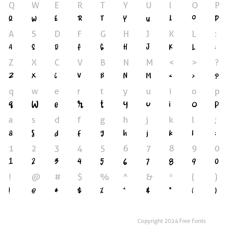 Character Map of BURNINGPAN Regular