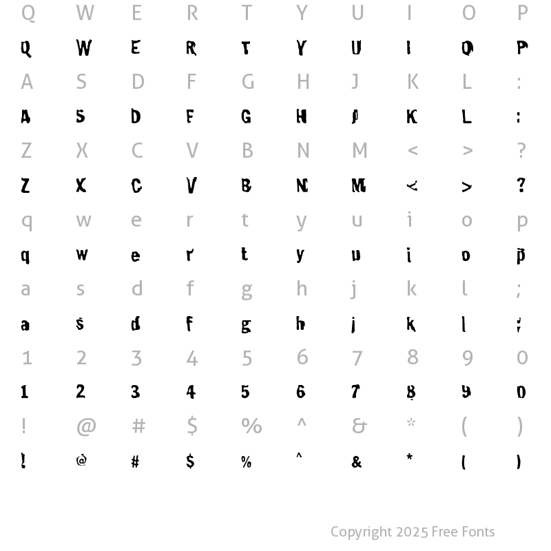 Character Map of Burnthouse Regular