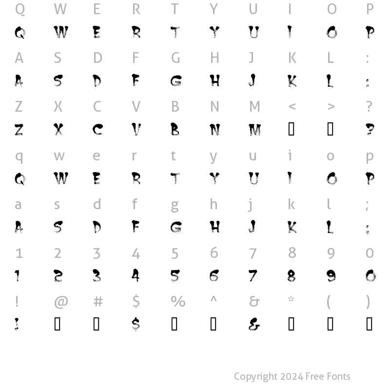 Character Map of BurntMF Regular