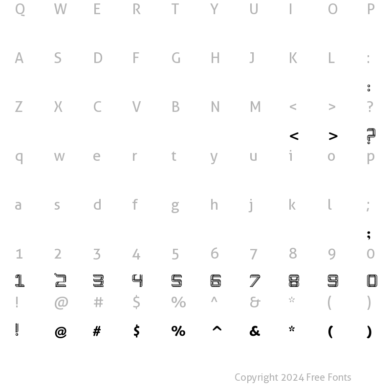 Character Map of Buroj Font Regular