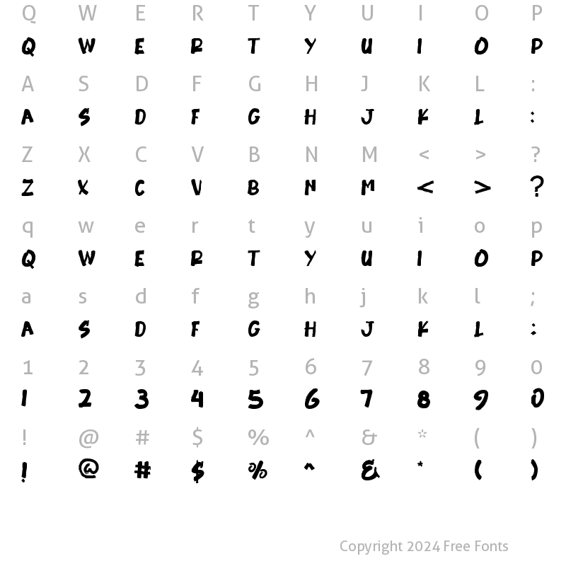 Character Map of Burrick Regular