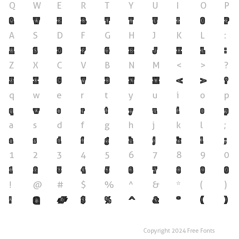 Character Map of BurrisBlack Regular