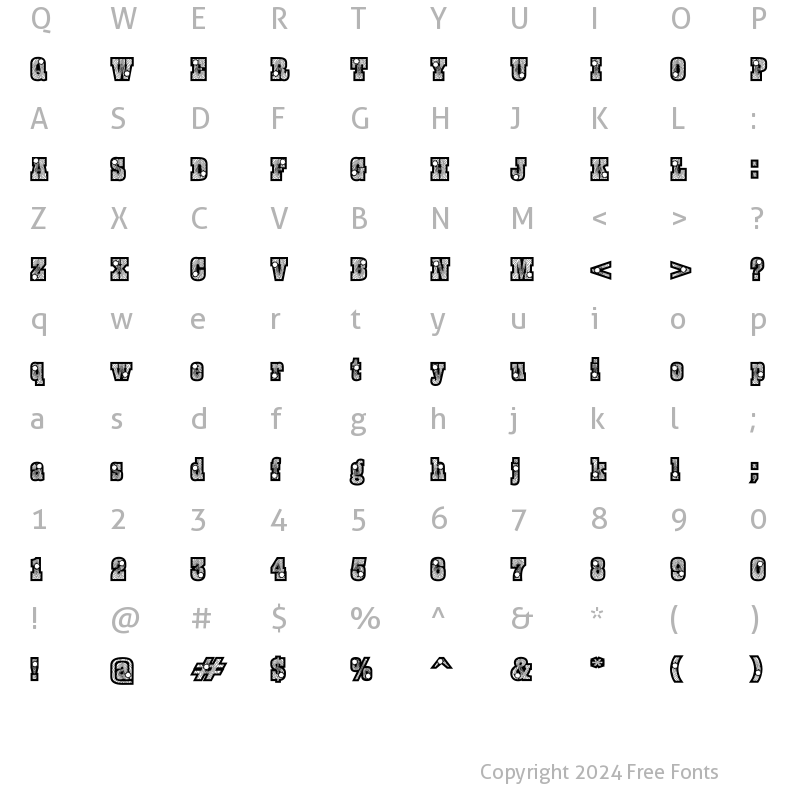 Character Map of BurrisShootout Regular