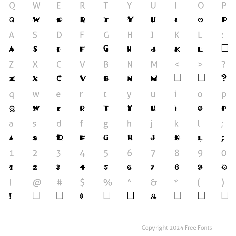 Character Map of Burrito Regular