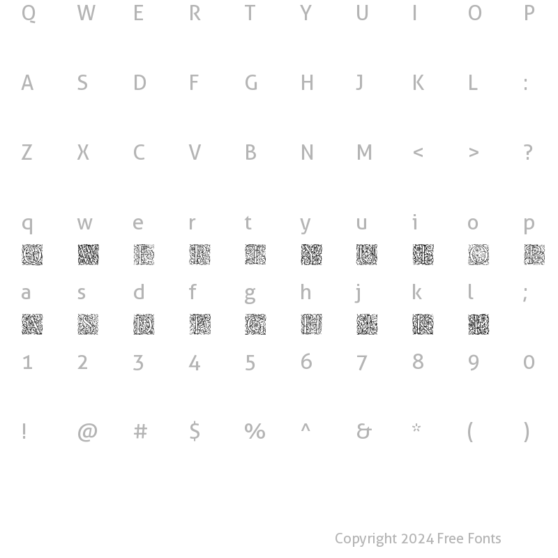 Character Map of Burton Regular