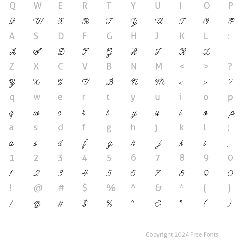 Character Map of Burtons Script Regular