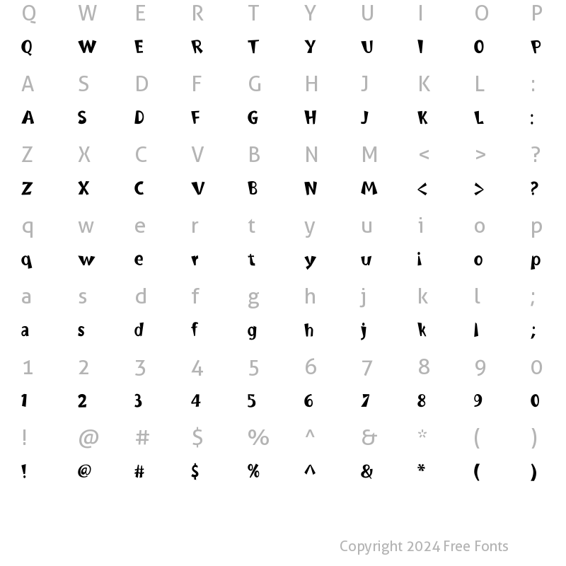 Character Map of BurweedICG Medium