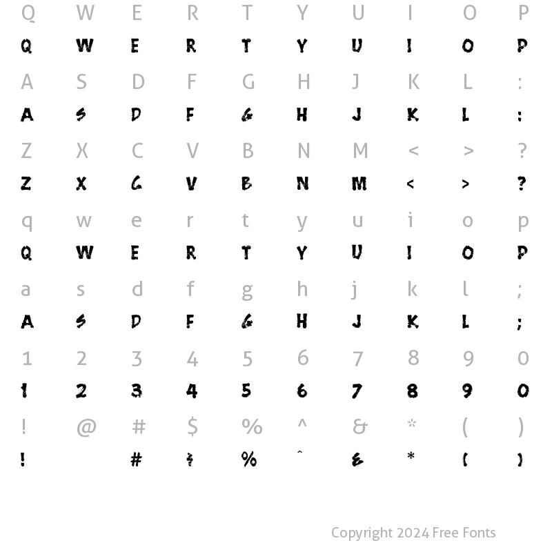 Character Map of Bushman Regular