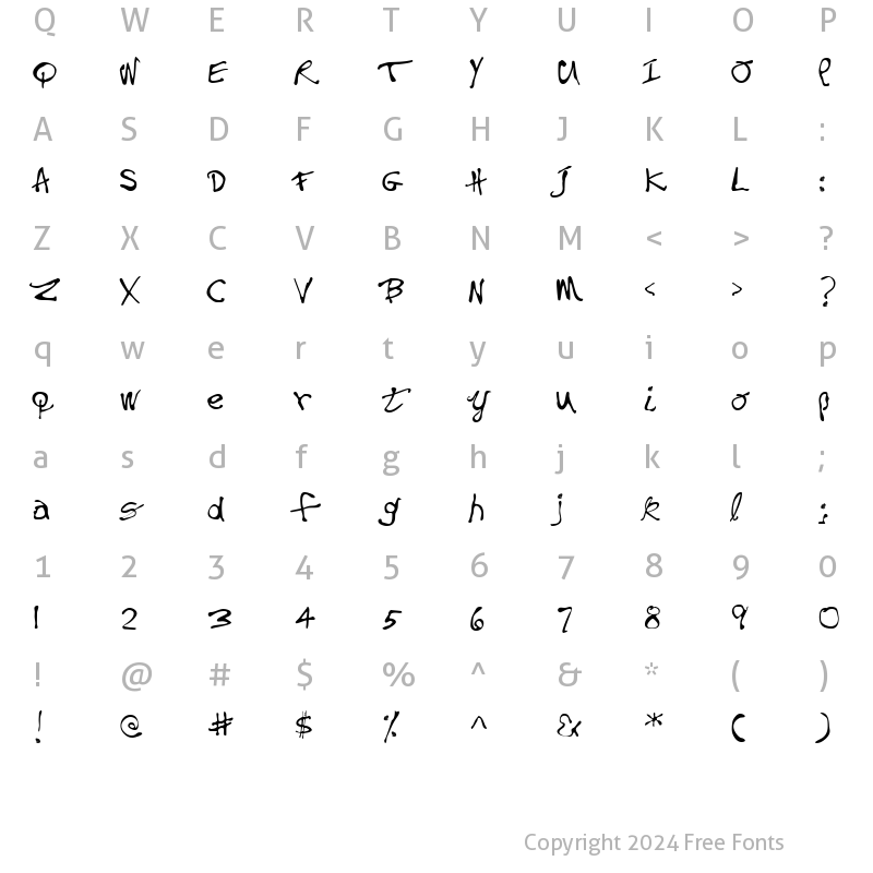 Character Map of BushToad Regular