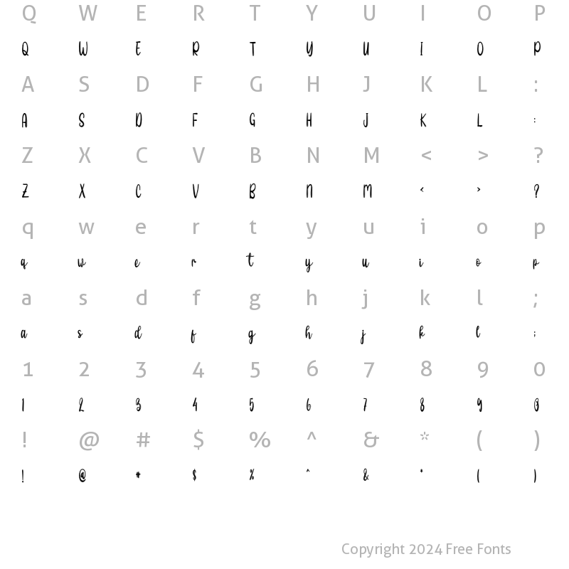 Character Map of Business Signature Regular