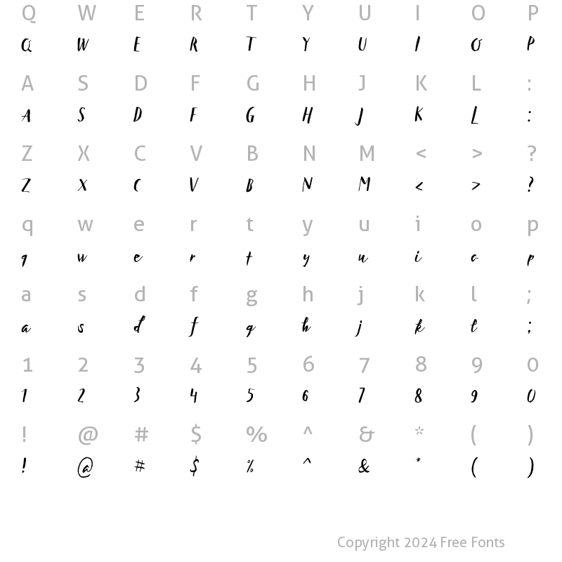 Character Map of Businessland Regular