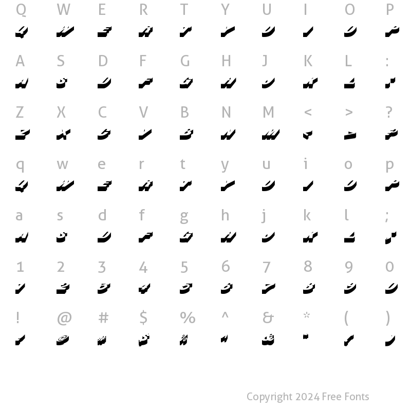 Character Map of Busker Regular