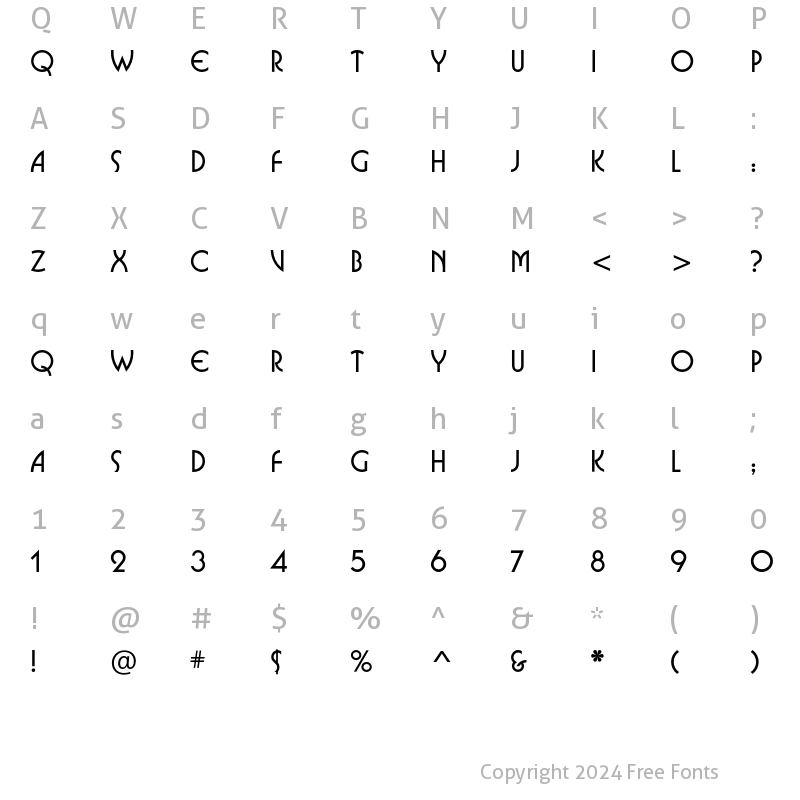 Character Map of Busorama ITC Std Bold