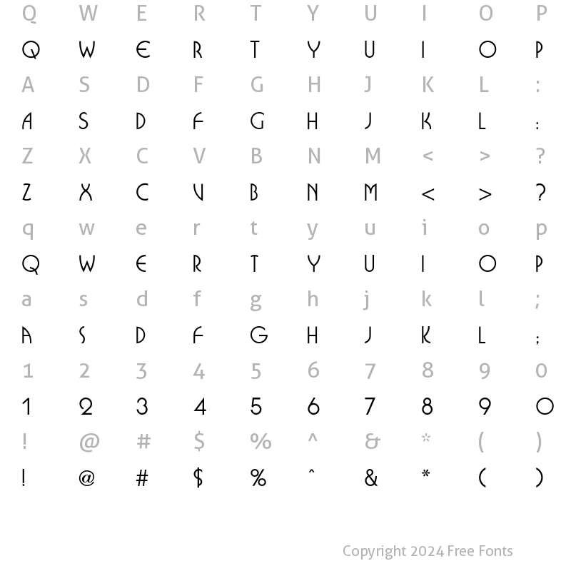 Character Map of Busorama Medium