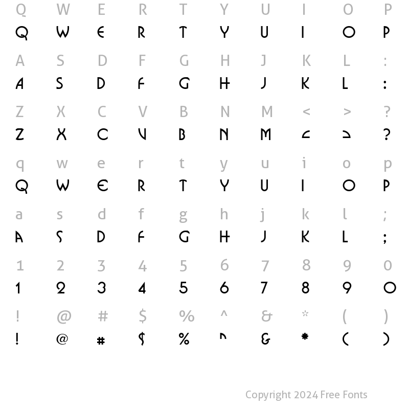 Character Map of Busorama Regular