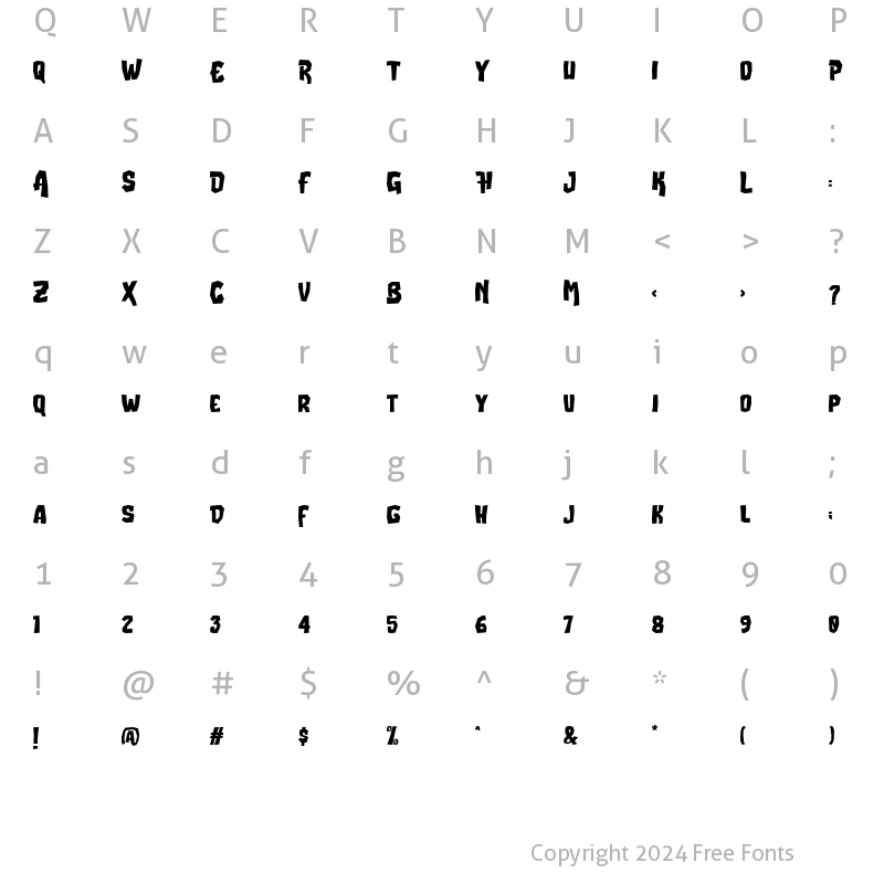 Character Map of Buster Typeface Regular