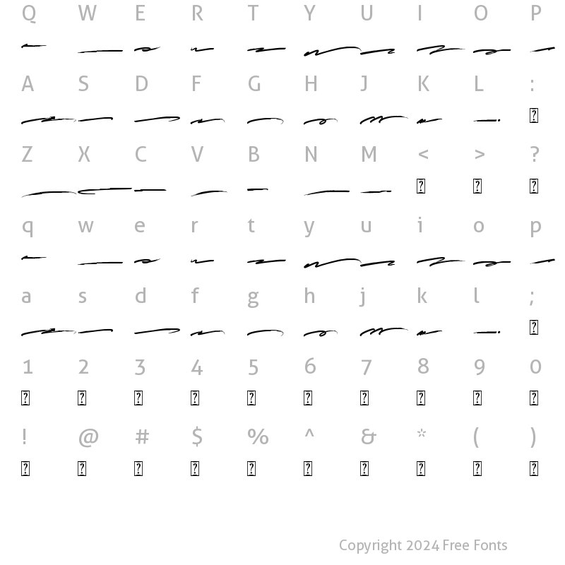 Character Map of Bustered Swsh Regular