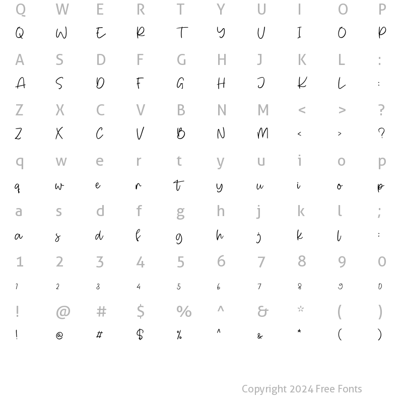 Character Map of Buterfly Regular