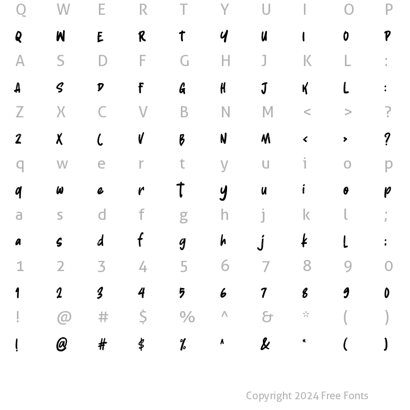 Character Map of Butter Press Regular