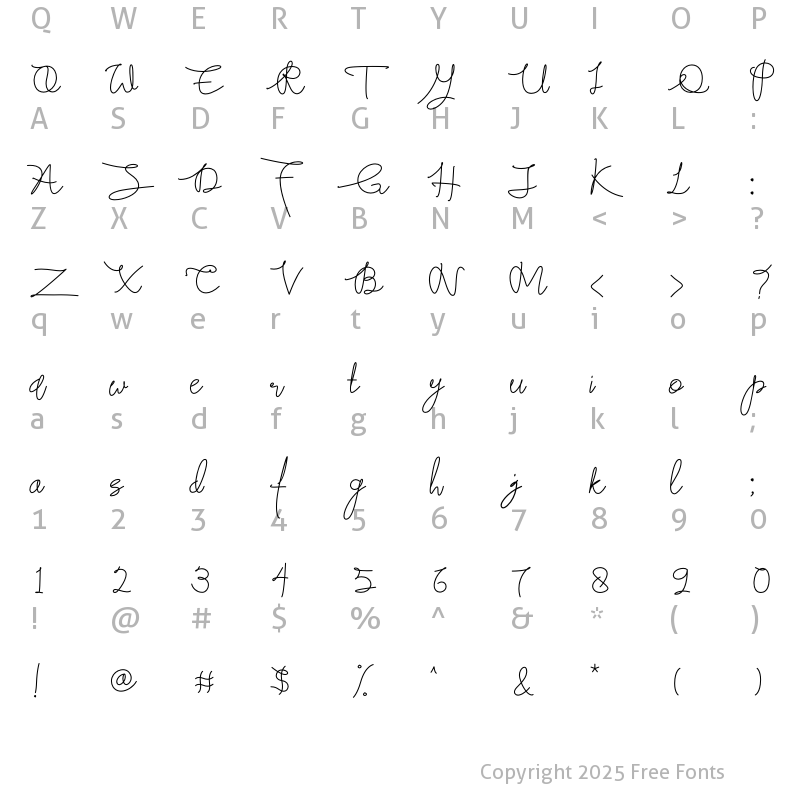 Character Map of butter west Regular