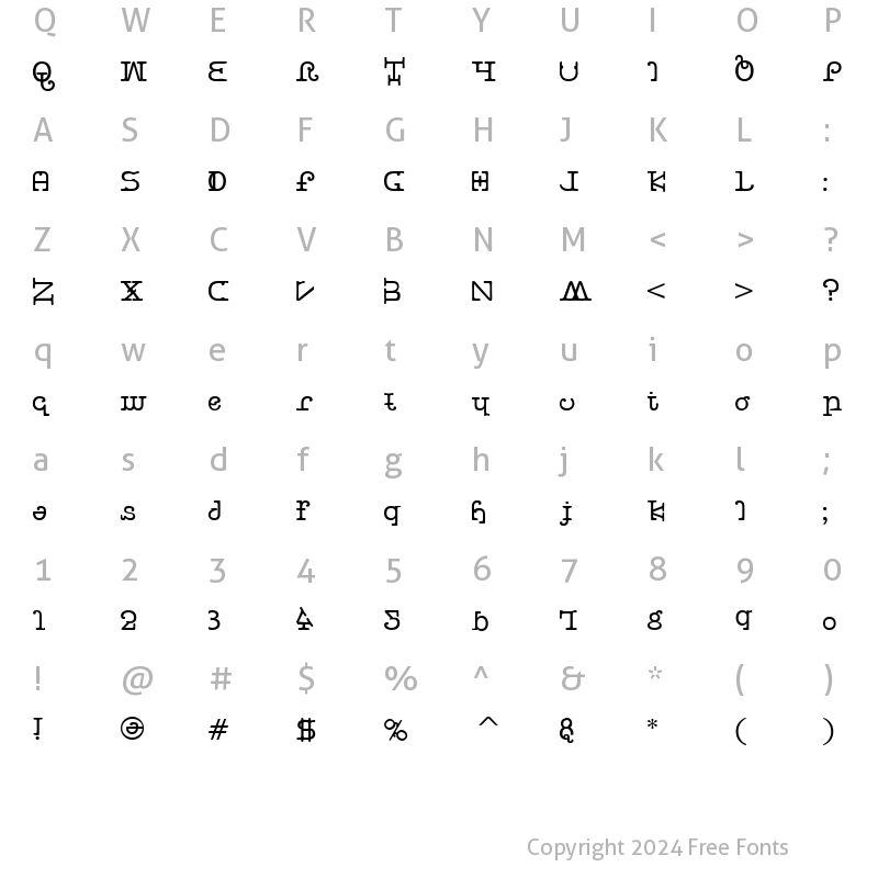 Character Map of Buttercrumb Regular