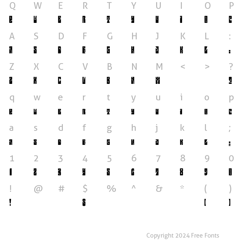 Character Map of Butterfield Regular