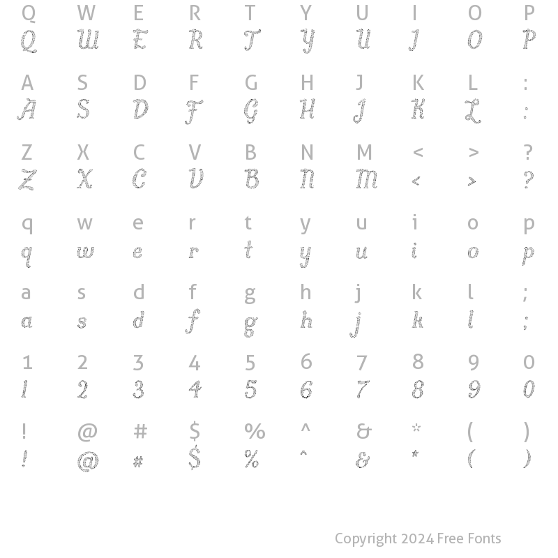 Character Map of Butternut Halftone